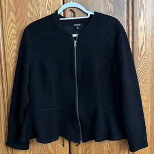 Torrid Textured Black Peplum Blazer